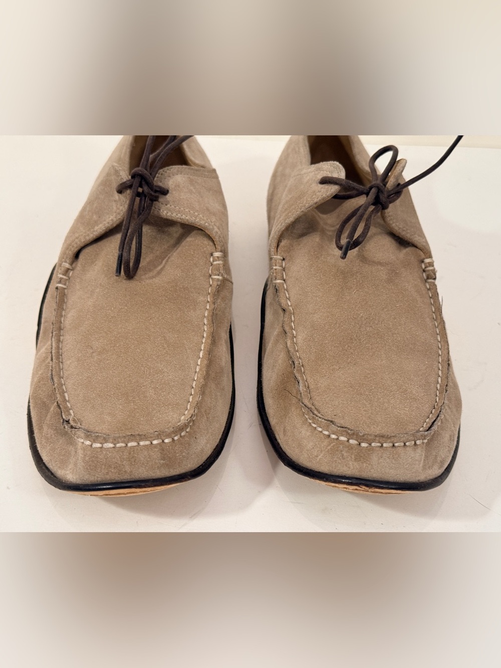 Bally Beige Suede Lace-Up Loafers - Picture 5 of 9